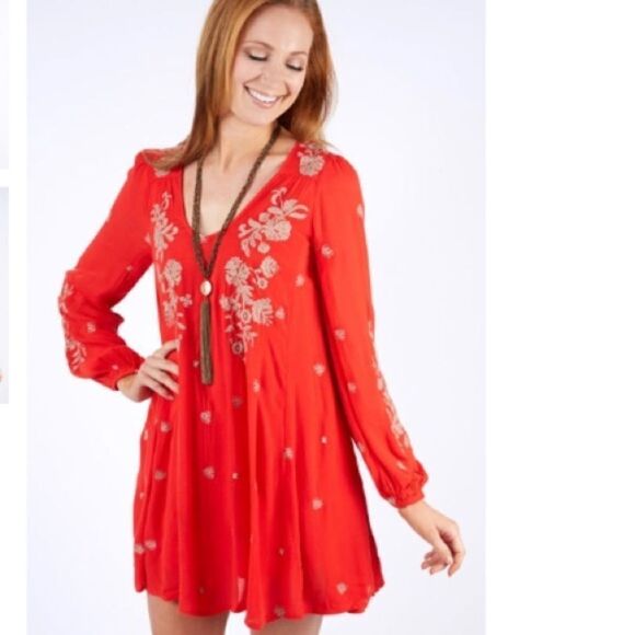 Free People Sz XS Sweet Tennessee Red Dress - Picture 1 of 8
